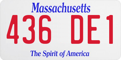 MA license plate 436DE1