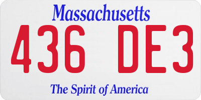 MA license plate 436DE3