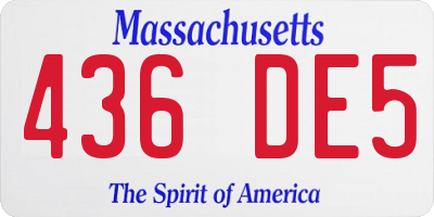 MA license plate 436DE5