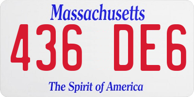 MA license plate 436DE6