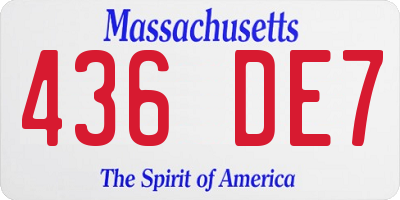 MA license plate 436DE7