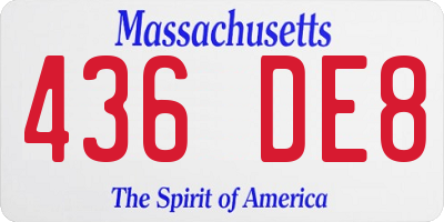 MA license plate 436DE8