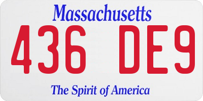 MA license plate 436DE9