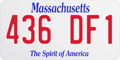MA license plate 436DF1