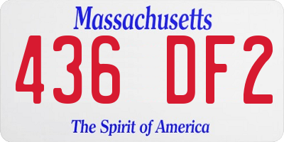 MA license plate 436DF2