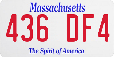MA license plate 436DF4