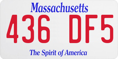 MA license plate 436DF5