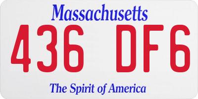 MA license plate 436DF6