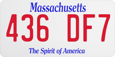 MA license plate 436DF7