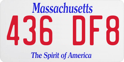 MA license plate 436DF8