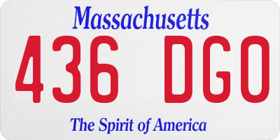 MA license plate 436DG0