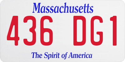 MA license plate 436DG1