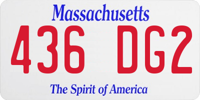 MA license plate 436DG2