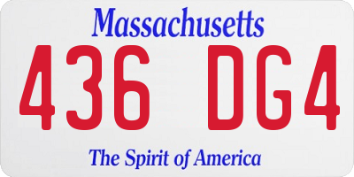 MA license plate 436DG4