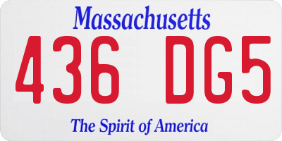 MA license plate 436DG5