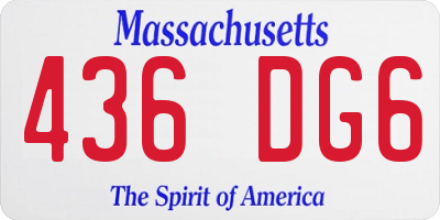 MA license plate 436DG6