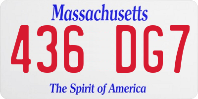 MA license plate 436DG7
