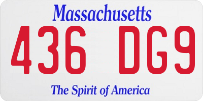 MA license plate 436DG9