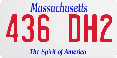 MA license plate 436DH2