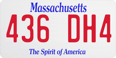 MA license plate 436DH4