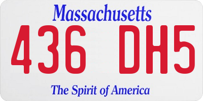MA license plate 436DH5