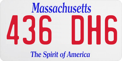 MA license plate 436DH6