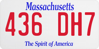 MA license plate 436DH7