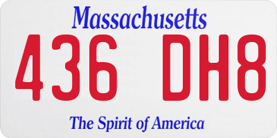MA license plate 436DH8