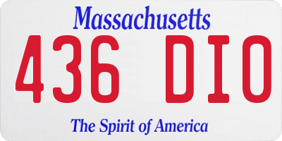 MA license plate 436DI0