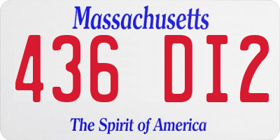 MA license plate 436DI2