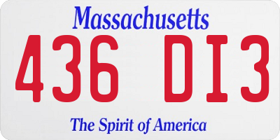 MA license plate 436DI3