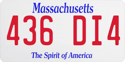 MA license plate 436DI4