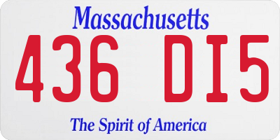 MA license plate 436DI5