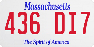 MA license plate 436DI7