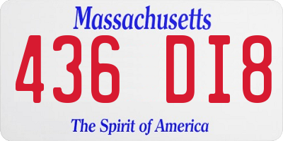 MA license plate 436DI8