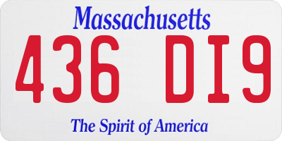 MA license plate 436DI9