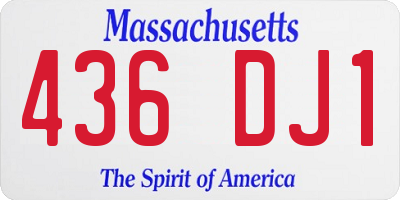 MA license plate 436DJ1