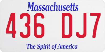 MA license plate 436DJ7