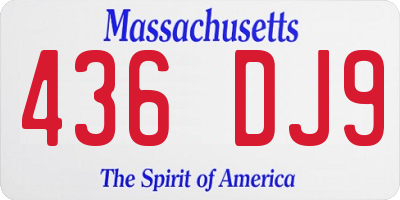 MA license plate 436DJ9