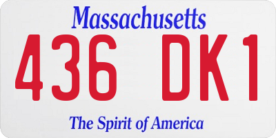 MA license plate 436DK1