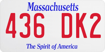 MA license plate 436DK2