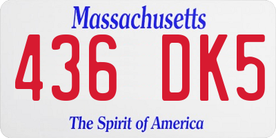 MA license plate 436DK5