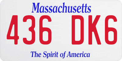 MA license plate 436DK6