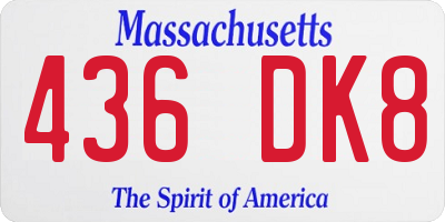 MA license plate 436DK8