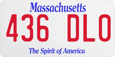MA license plate 436DL0