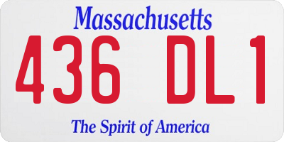 MA license plate 436DL1