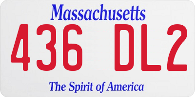 MA license plate 436DL2