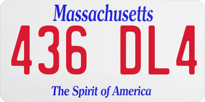 MA license plate 436DL4