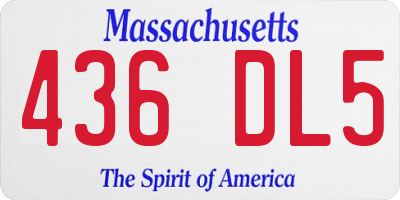 MA license plate 436DL5