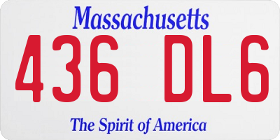 MA license plate 436DL6